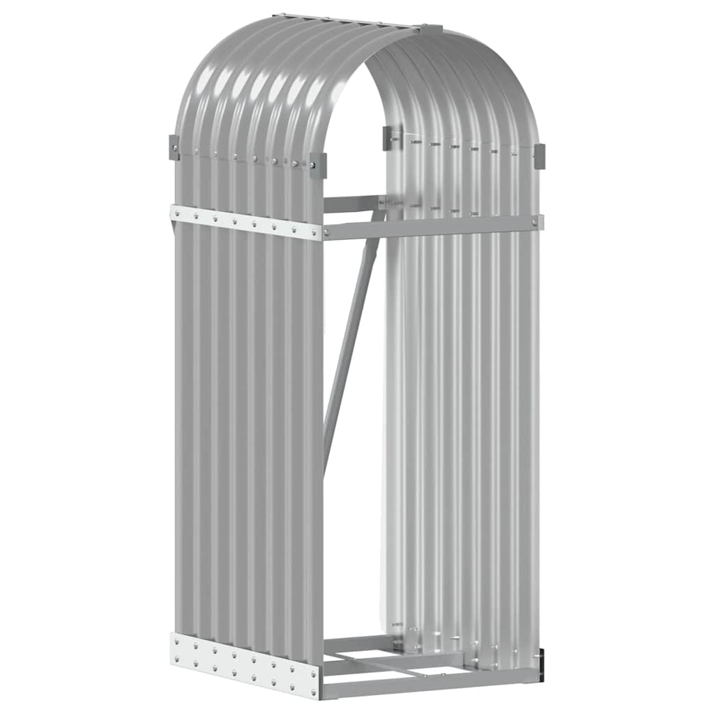 Log Holder Light Grey 40x45x100 cm Galvanised Steel