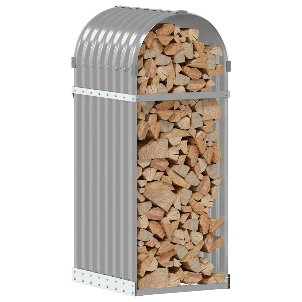 Log Holder Light Grey 40x45x100 cm Galvanised Steel
