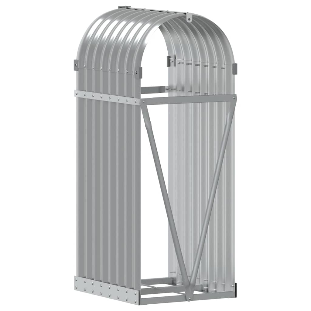 Log Holder Light Grey 40x45x100 cm Galvanised Steel