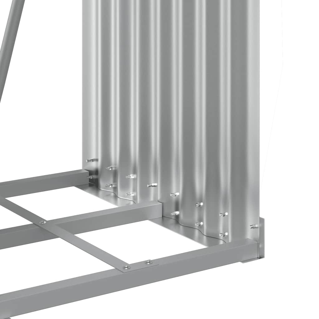 Log Holder Light Grey 40x45x100 cm Galvanised Steel