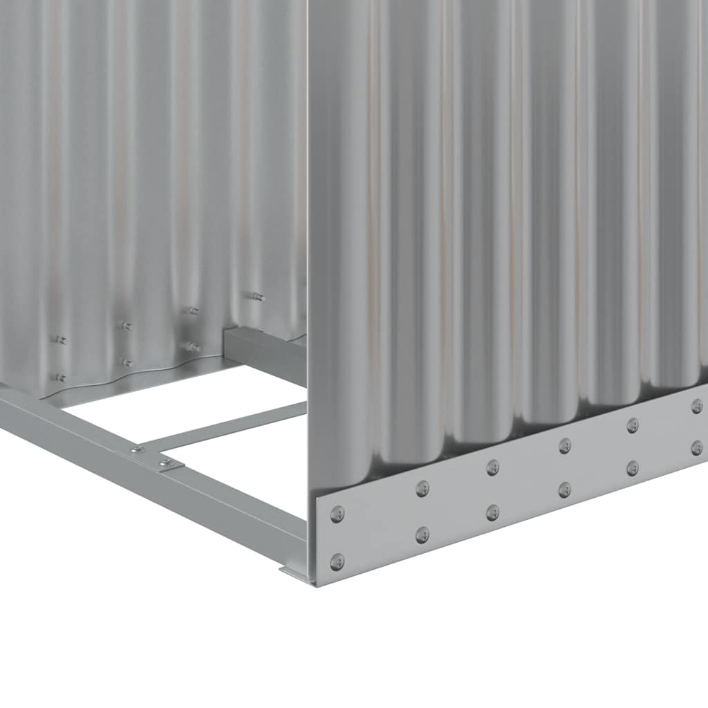 Log Holder Light Grey 40x45x170 cm Galvanised Steel