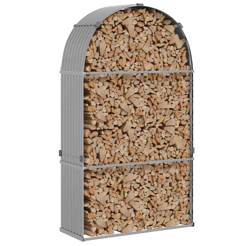 Log Holder Light Grey 120x45x210 cm Galvanised Steel