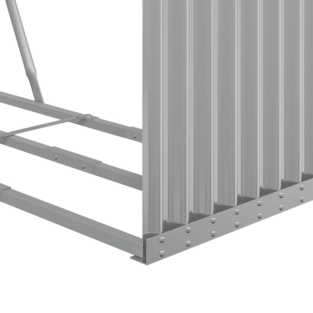 Log Holder Light Grey 120x45x210 cm Galvanised Steel