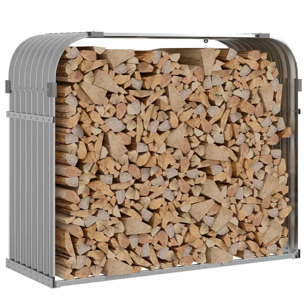 Log Holder Light Grey 120x45x100 cm Galvanised Steel