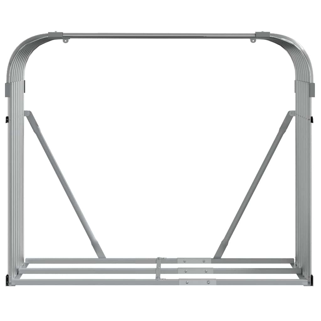 Log Holder Light Grey 120x45x100 cm Galvanised Steel