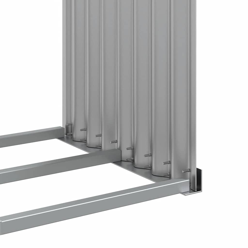 Log Holder Light Grey 120x45x100 cm Galvanised Steel