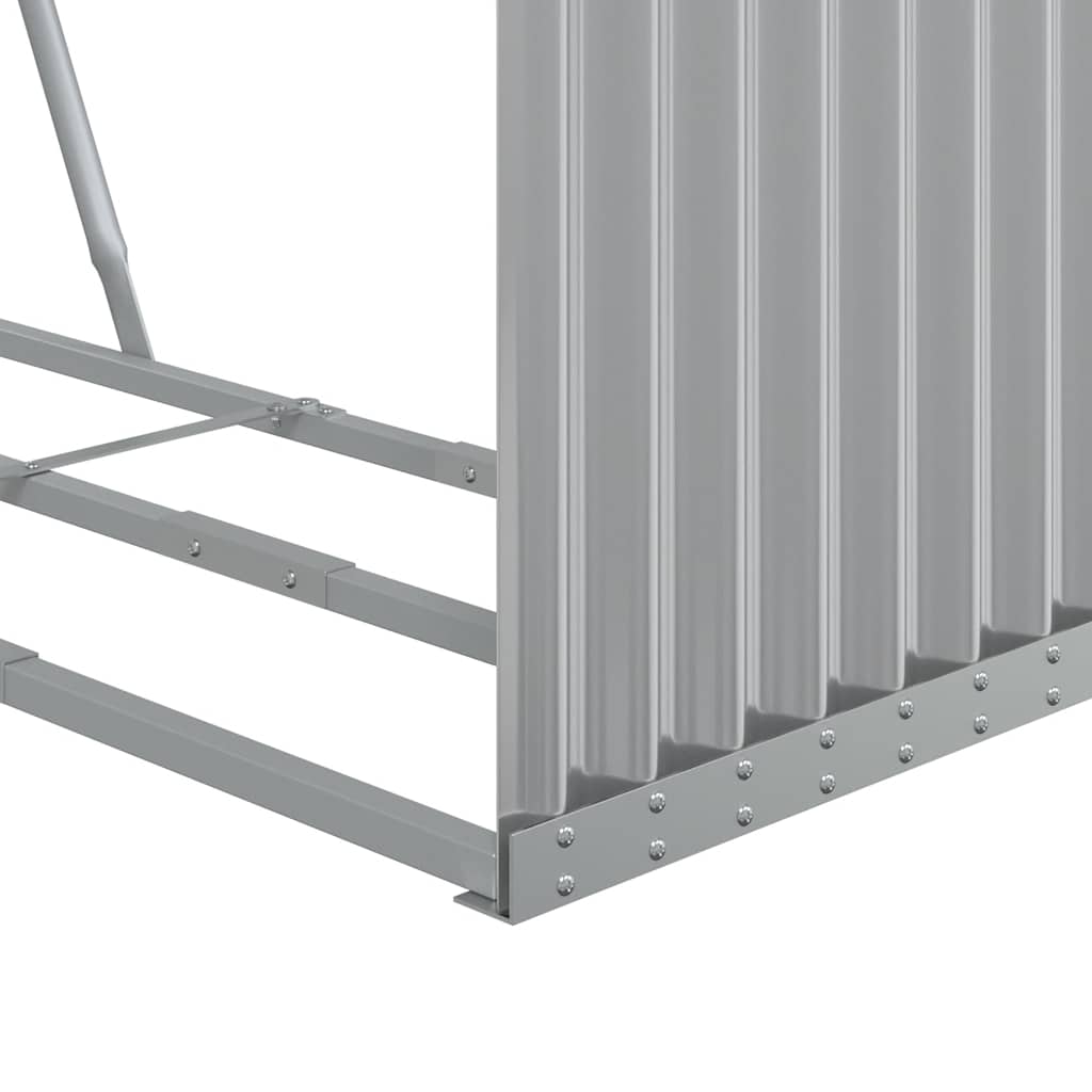 Log Holder Light Grey 120x45x100 cm Galvanised Steel