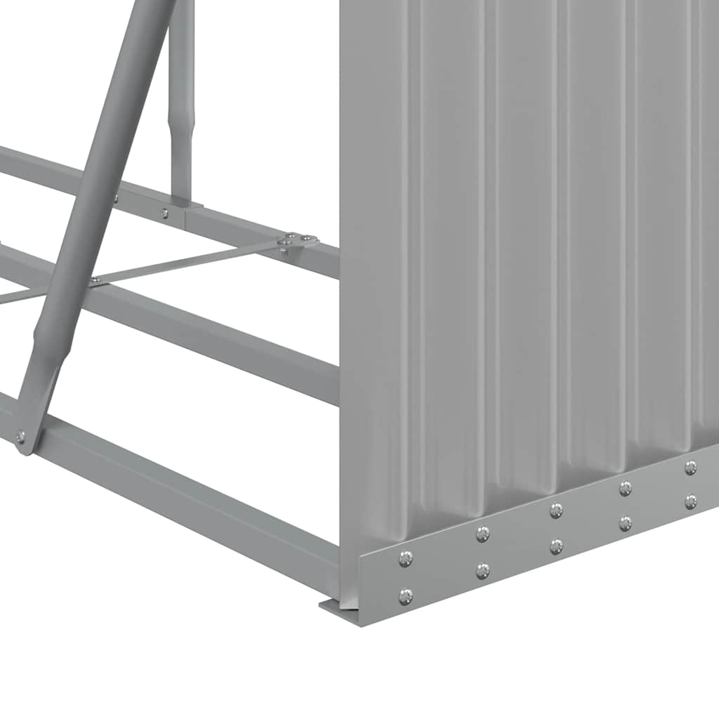 Log Holder Light Grey 180x45x100 cm Galvanised Steel