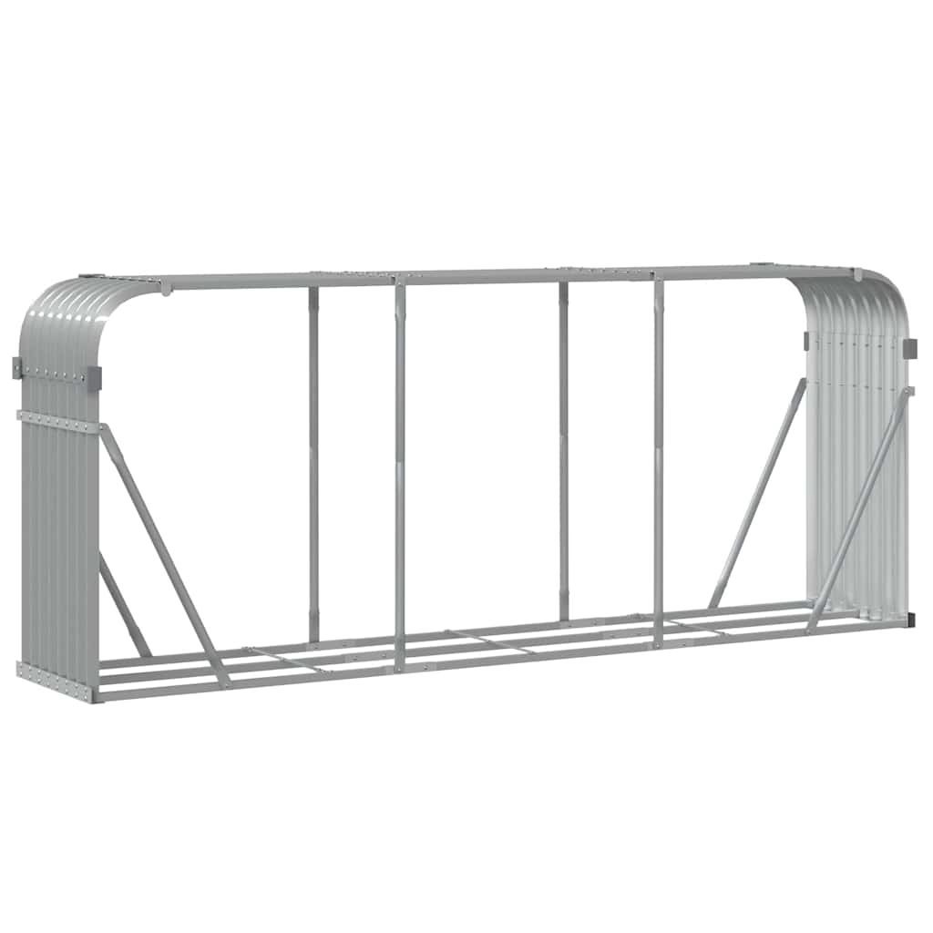 Log Holder Light Grey 234x45x100 cm Galvanised Steel