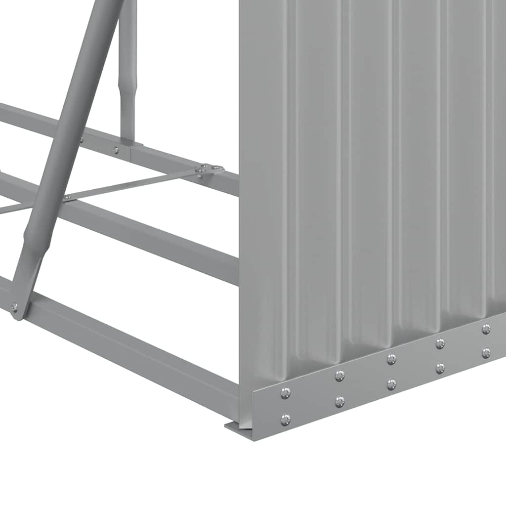 Log Holder Light Grey 234x45x100 cm Galvanised Steel