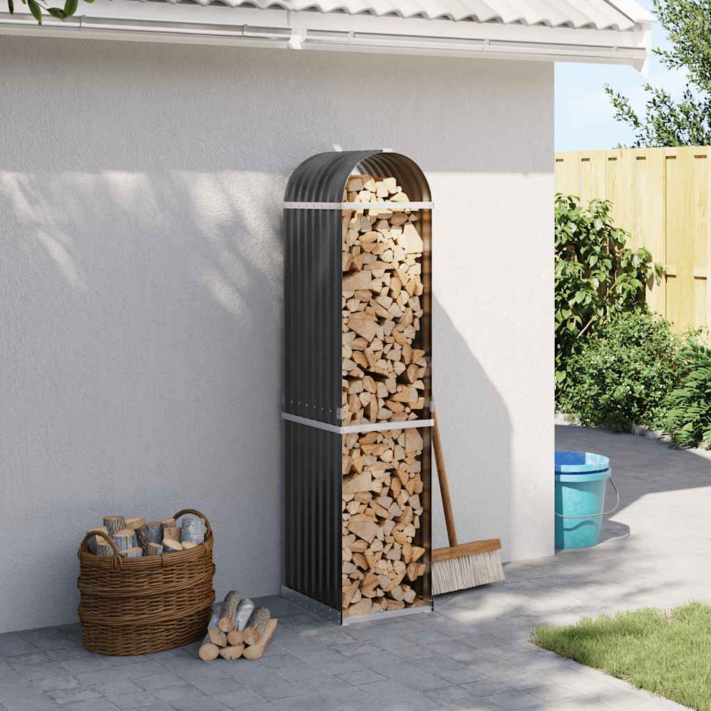Log Holder Anthracite 40x45x170 cm Galvanised Steel