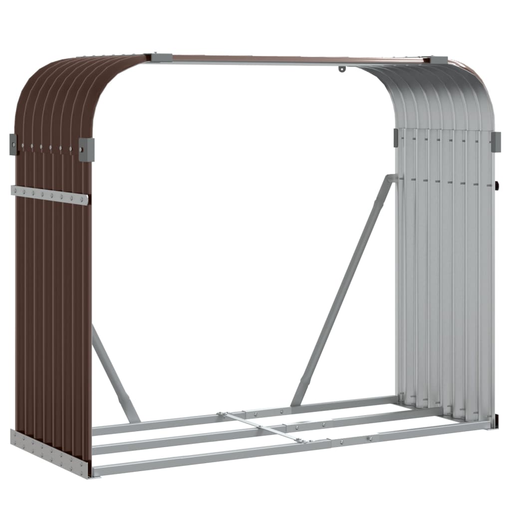 vidaXL Log Holder Brown 120x45x100 cm Galvanised Steel