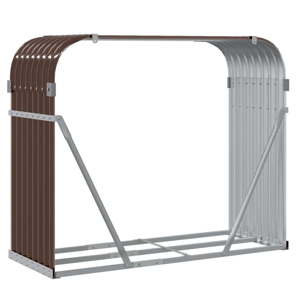 vidaXL Log Holder Brown 120x45x100 cm Galvanised Steel