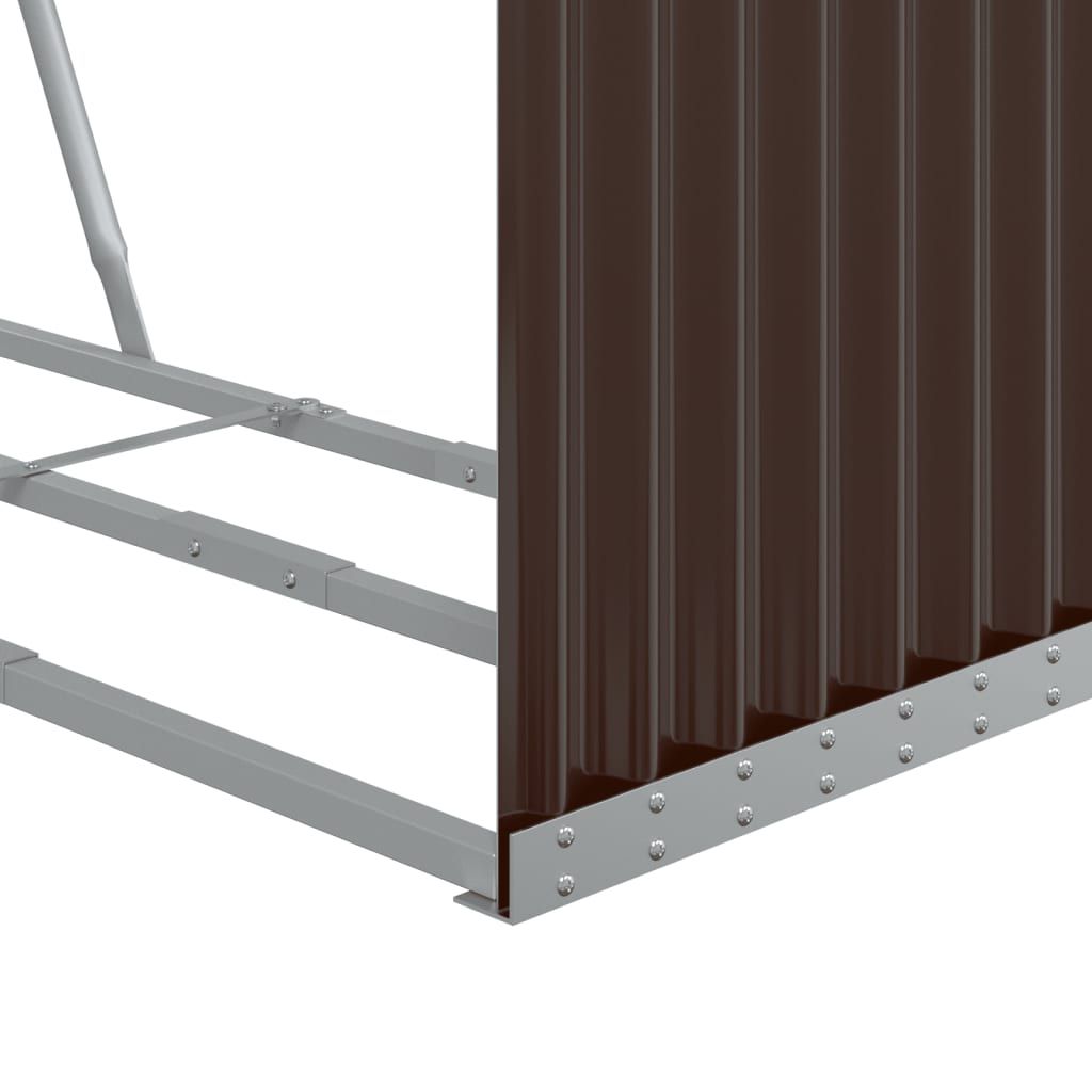 vidaXL Log Holder Brown 120x45x100 cm Galvanised Steel