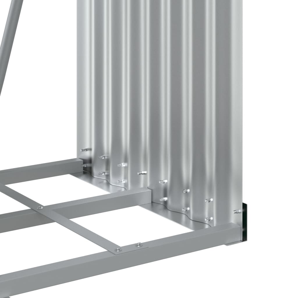 Log Holder Wood Look 40x45x170 cm Galvanised Steel