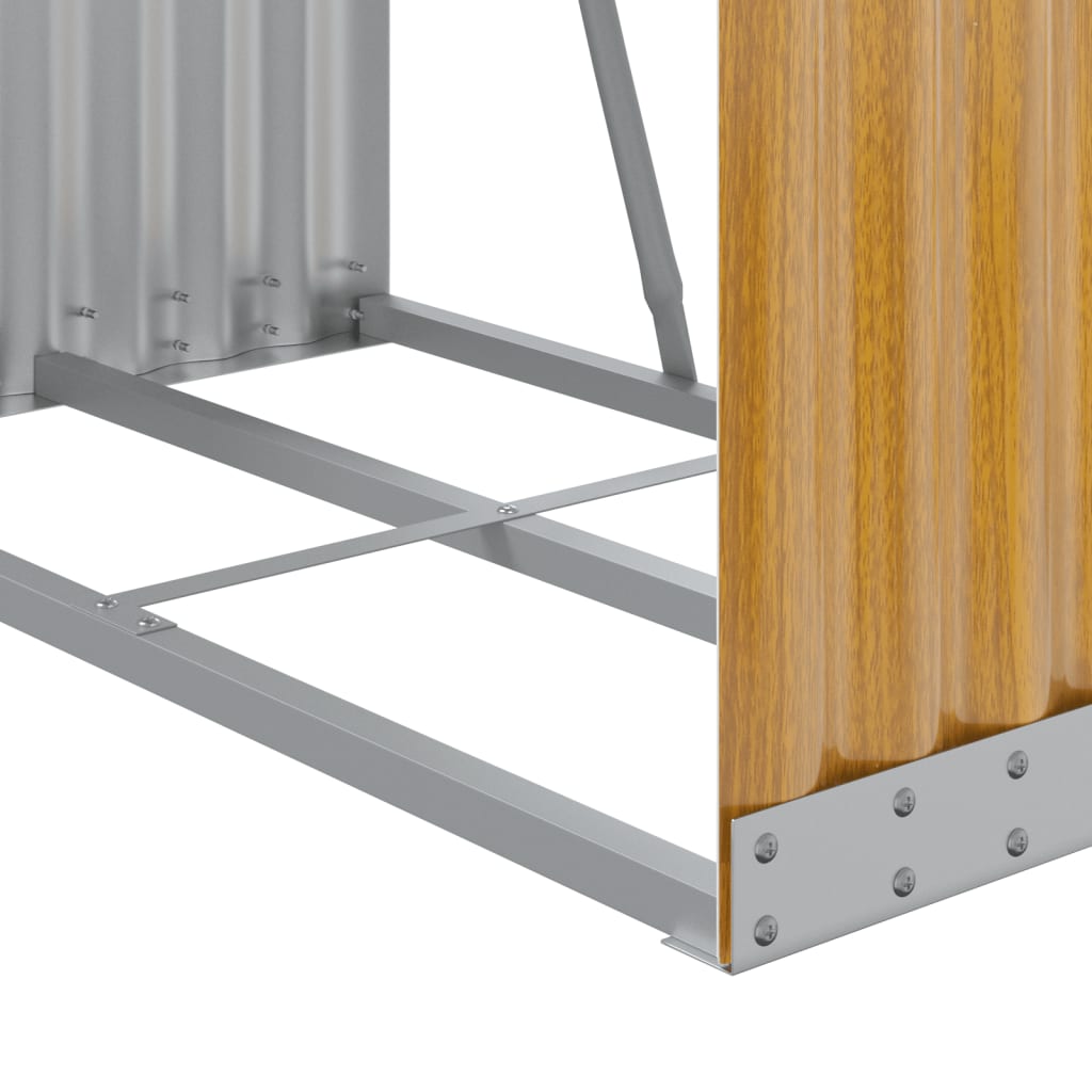 Log Holder Wood Look 80x45x190 cm Galvanised Steel