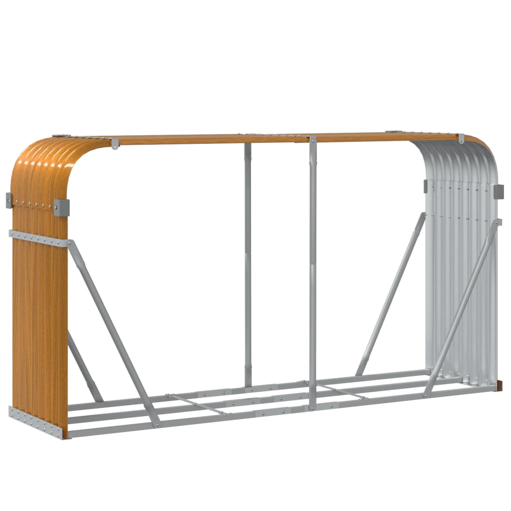 Log Holder Wood Look 180x45x100 cm Galvanised Steel