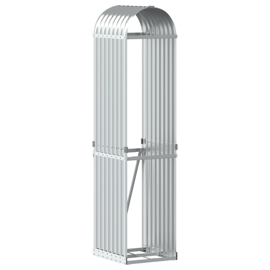 vidaXL Log Holder Silver 40x45x170 cm Galvanised Steel