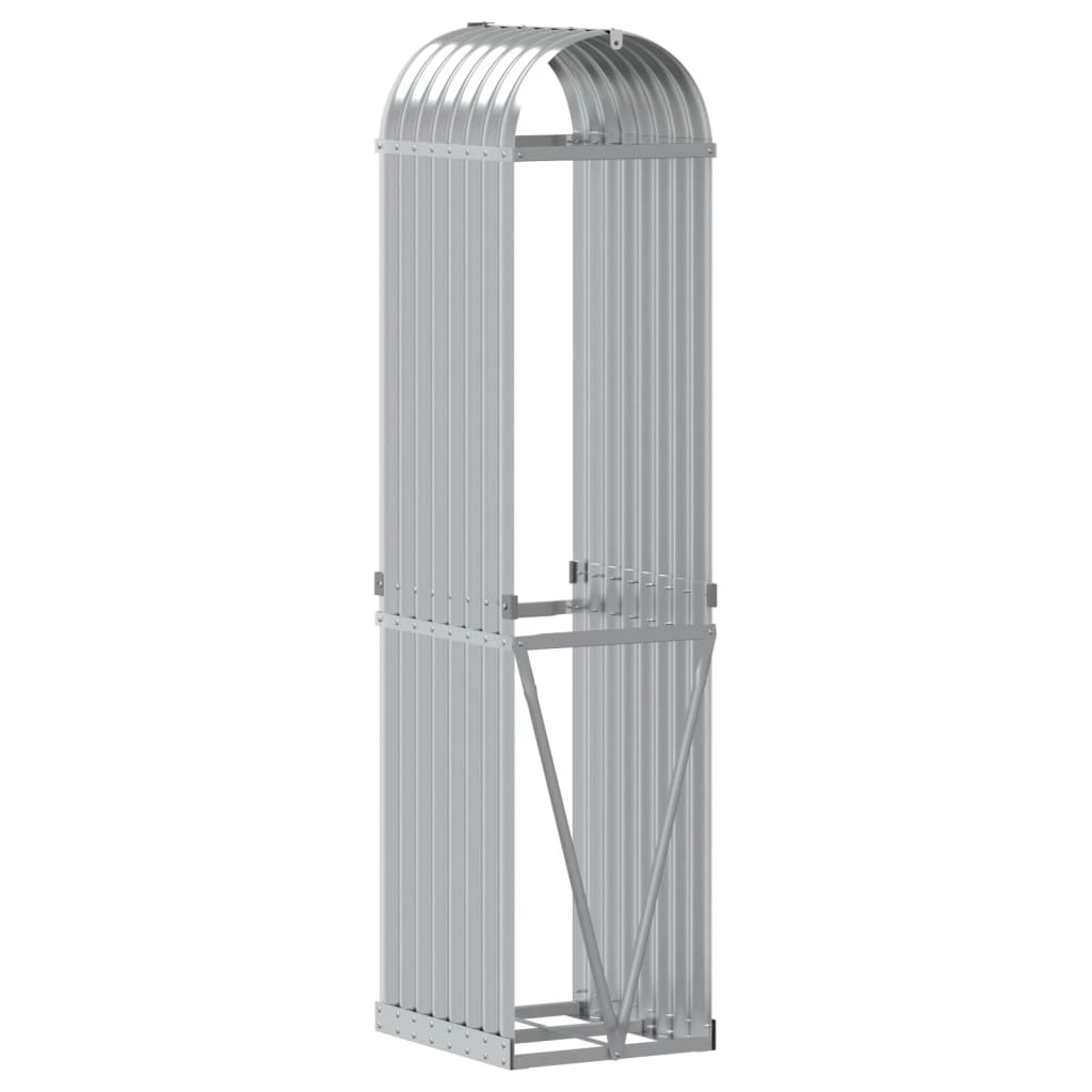 vidaXL Log Holder Silver 40x45x170 cm Galvanised Steel