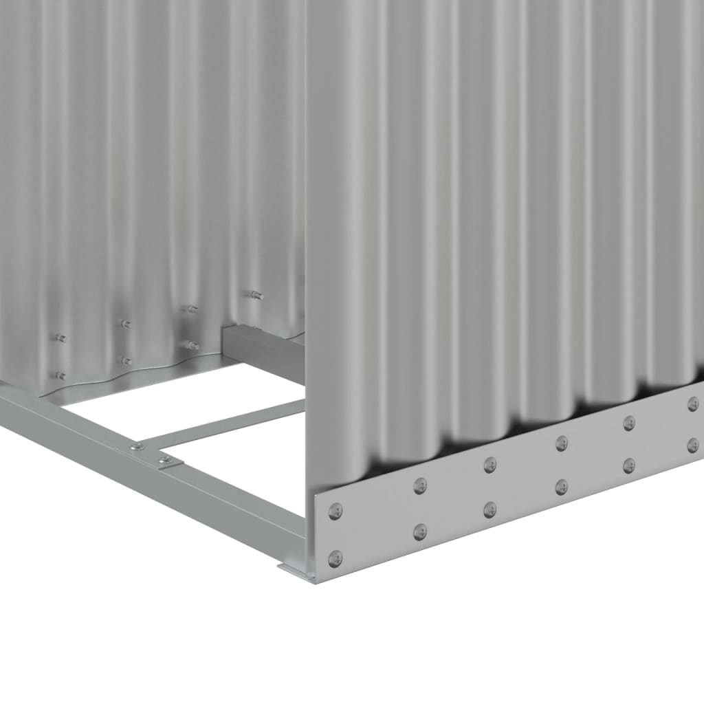 vidaXL Log Holder Silver 40x45x170 cm Galvanised Steel