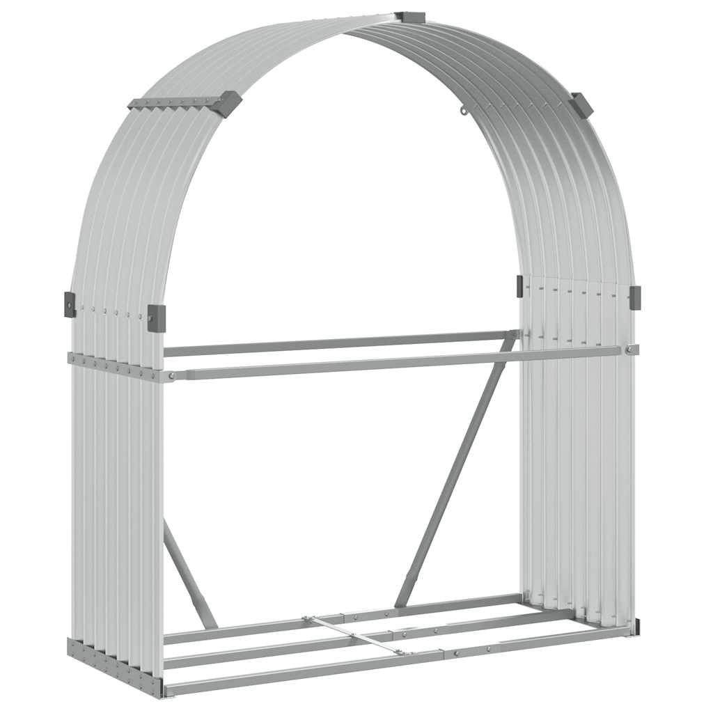 Log Holder Silver 120x45x140 cm Galvanised Steel