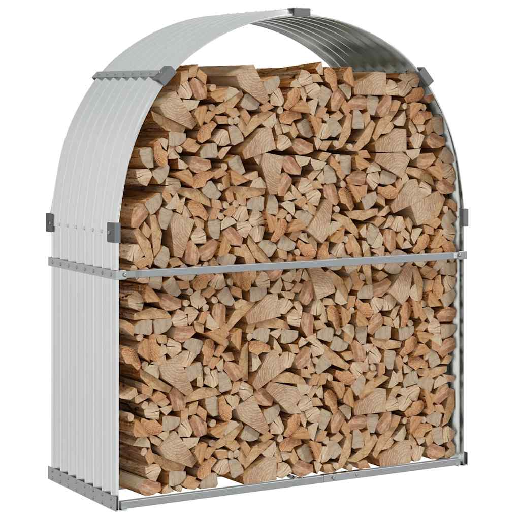 Log Holder Silver 120x45x140 cm Galvanised Steel