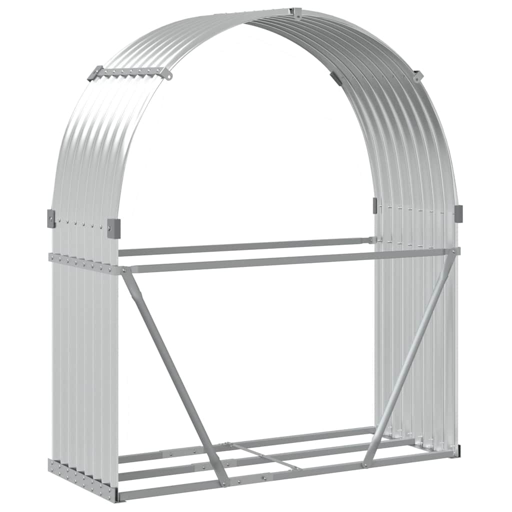 Log Holder Silver 120x45x140 cm Galvanised Steel