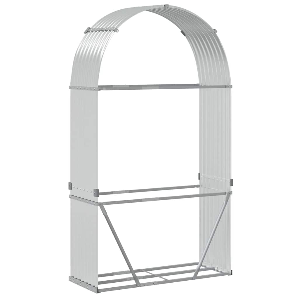 Log Holder Silver 120x45x210 cm Galvanised Steel