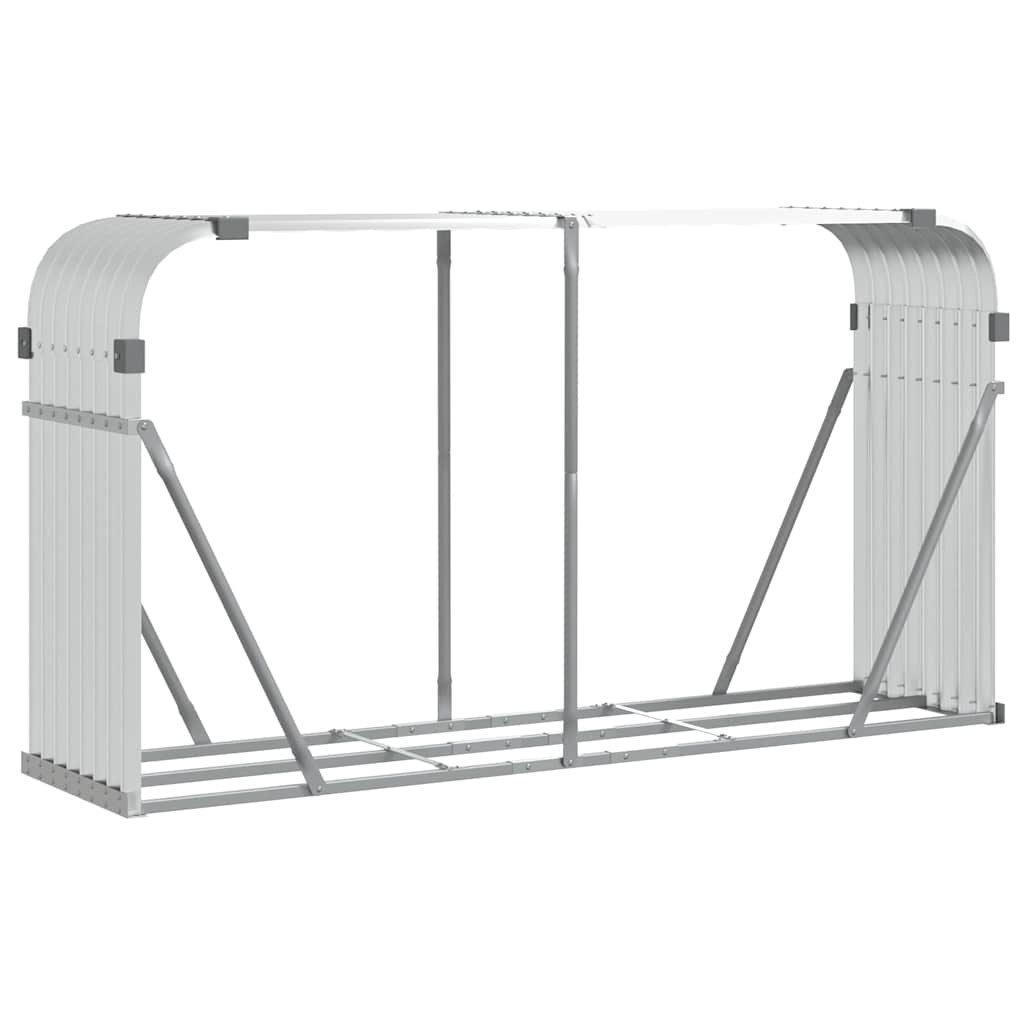 Log Holder Silver 180x45x100 cm Galvanised Steel