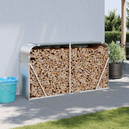 Log Holder Silver 180x45x100 cm Galvanised Steel
