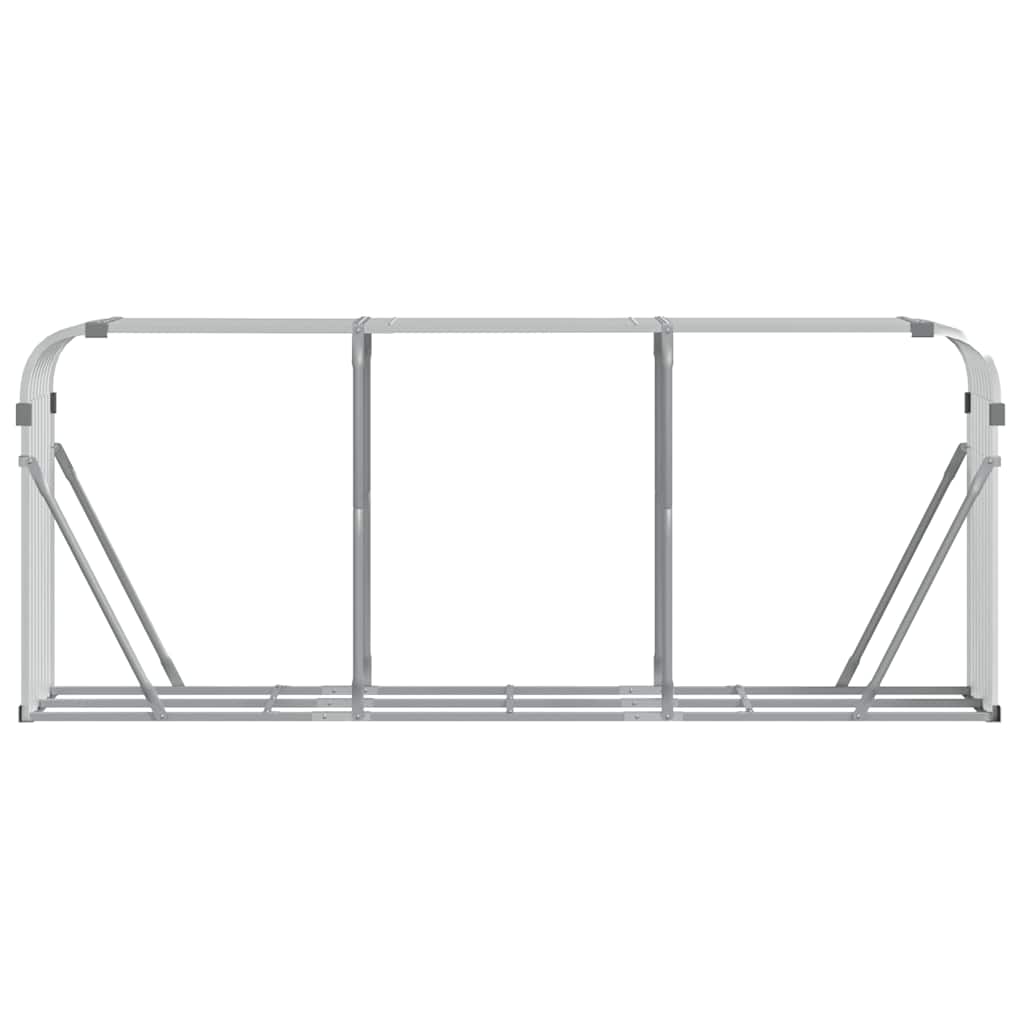 Log Holder Silver 234x45x100 cm Galvanised Steel
