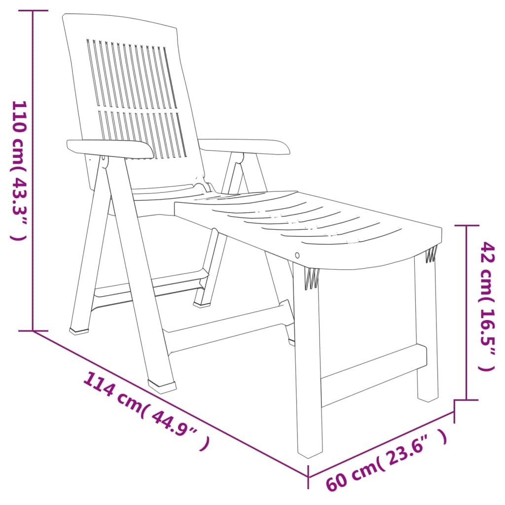 vidaXL Sun Lounger Anthracite Plastic