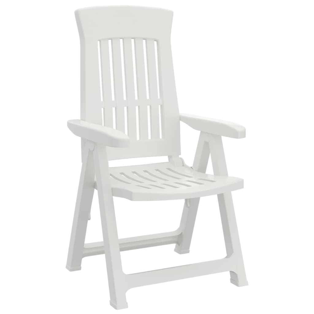 vidaXL Garden Reclining Chairs 2 pcs White PP