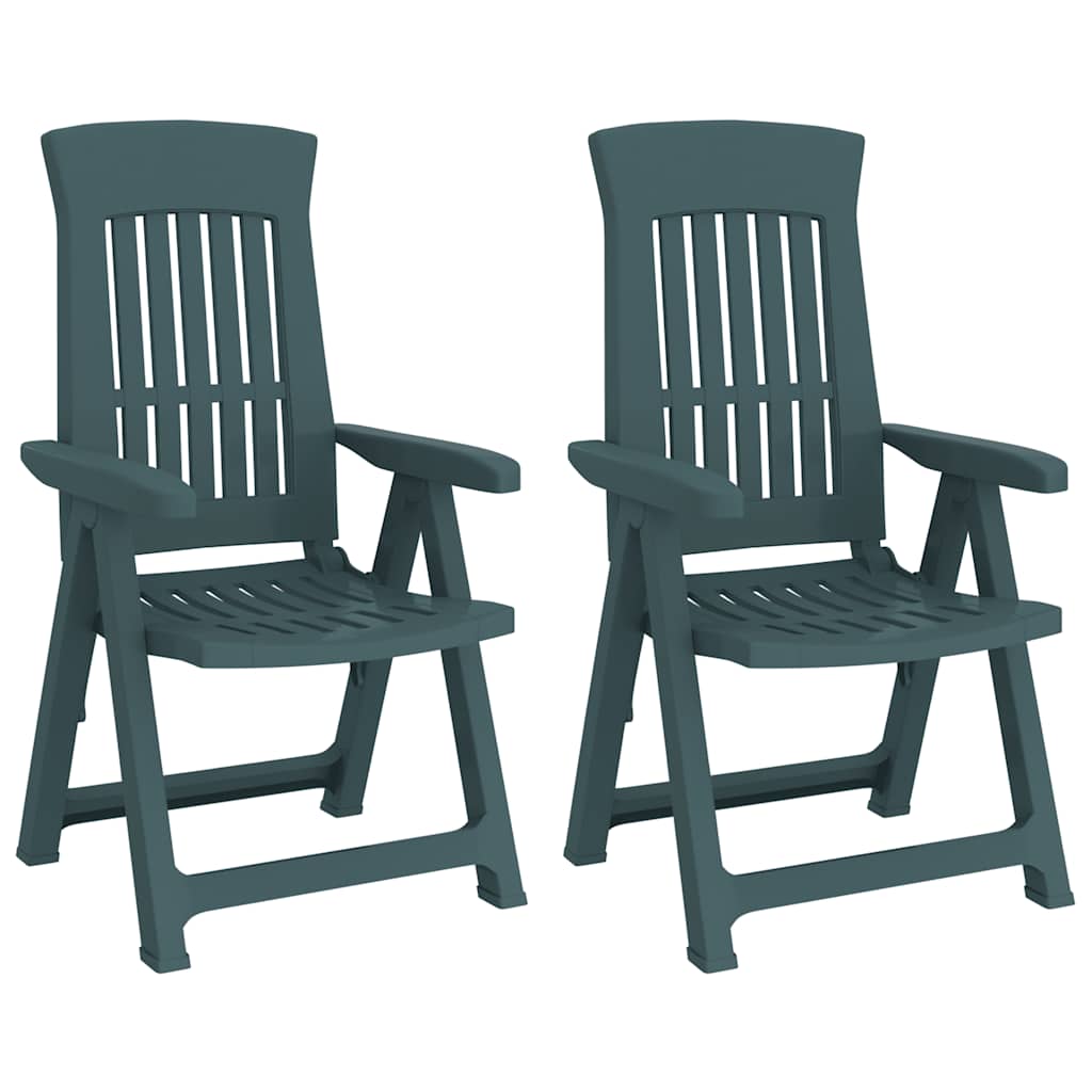 Garden Reclining Chair | Set of 2 | Green | Polypropylene (PP) | Medium