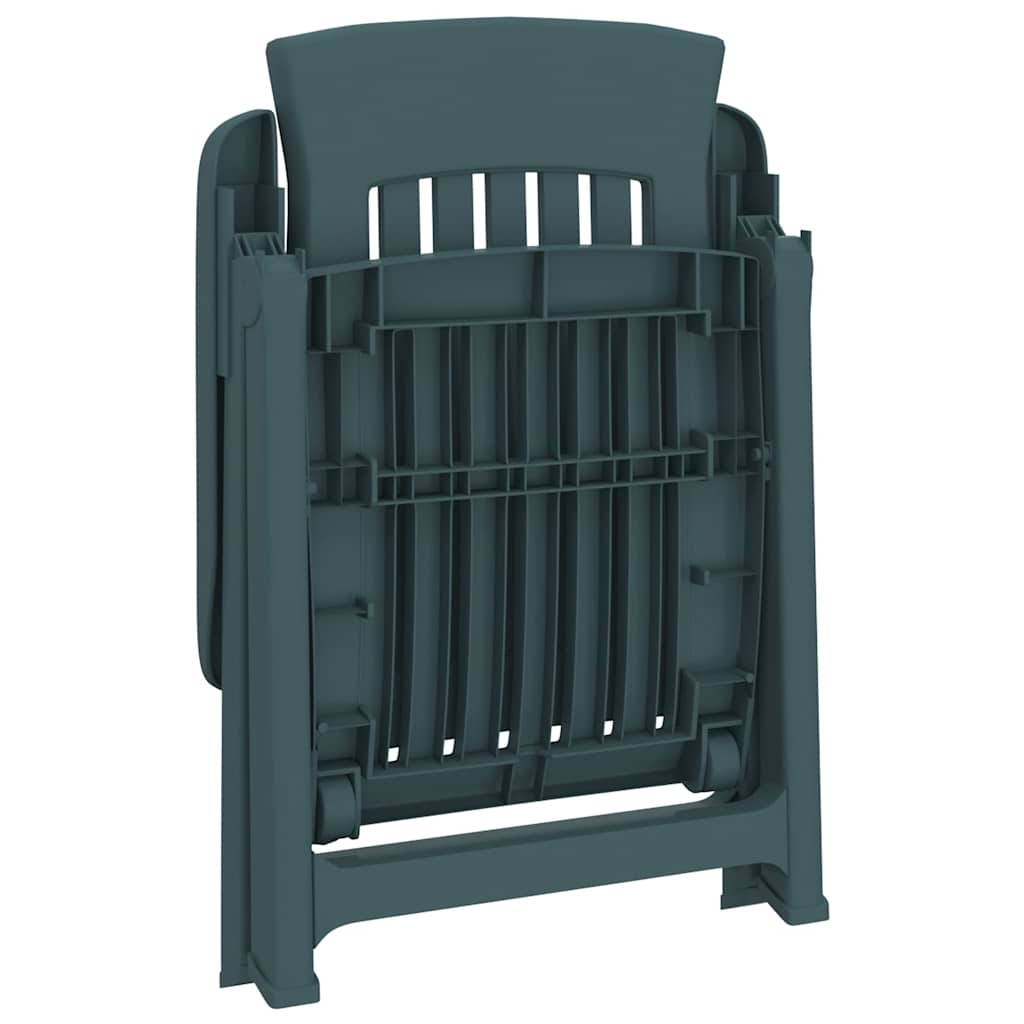 Garden Reclining Chair | Set of 2 | Green | Polypropylene (PP) | Medium