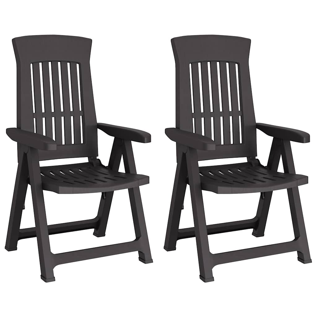 Garden Reclining Chair | Set of 2 | Anthracite | Polypropylene (PP)