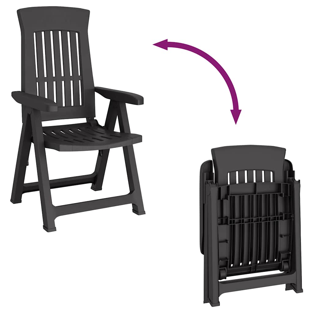Garden Reclining Chair | Set of 2 | Anthracite | Polypropylene (PP)