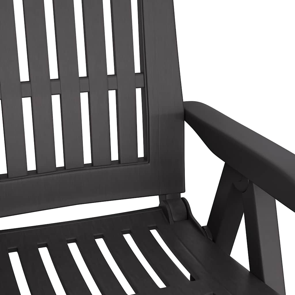 Garden Reclining Chair | Set of 2 | Anthracite | Polypropylene (PP)