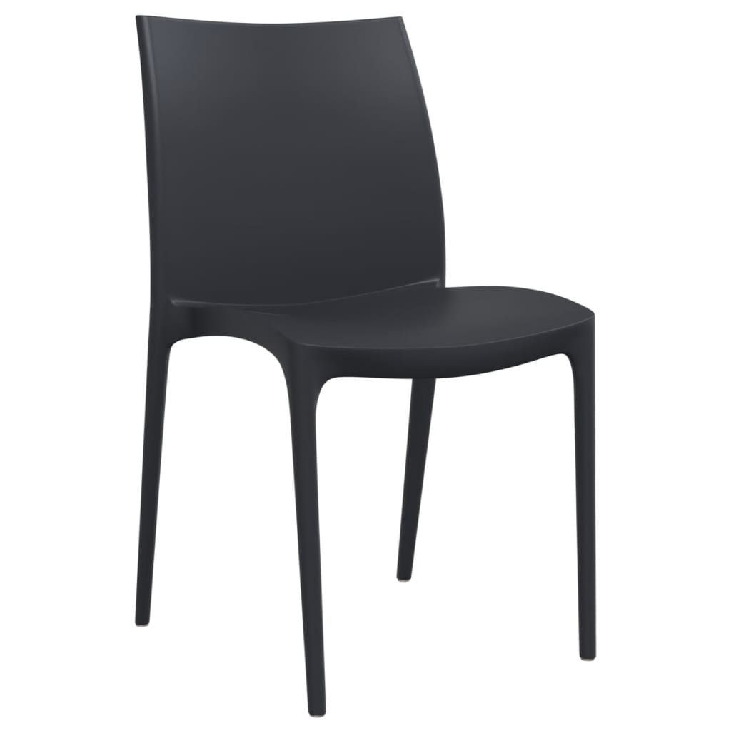 Garden Chair | Set of 2 | Anthracite | Polypropylene | 50x46x80 cm