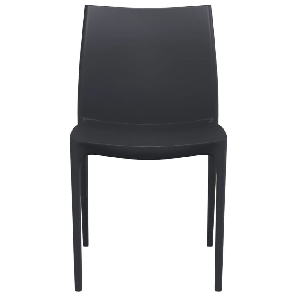 Garden Chair | Set of 2 | Anthracite | Polypropylene | 50x46x80 cm