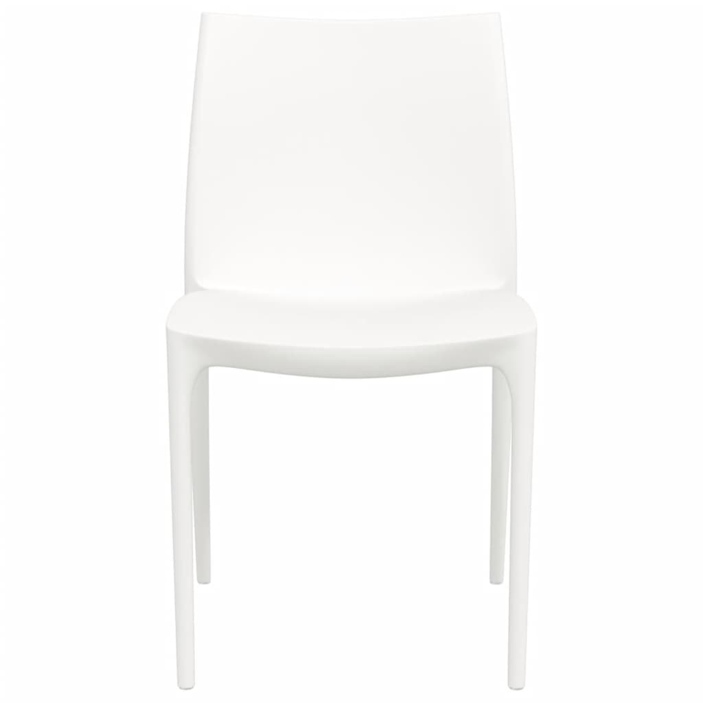 Garden Chair | Set of 2 | White | Polypropylene | Medium | Stackable