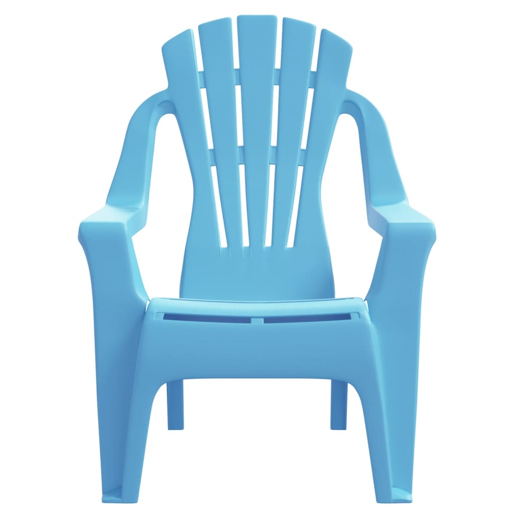 vidaXL Garden Chairs 2 pcs for Children Blue 37x34x44 cm PP Wooden Look