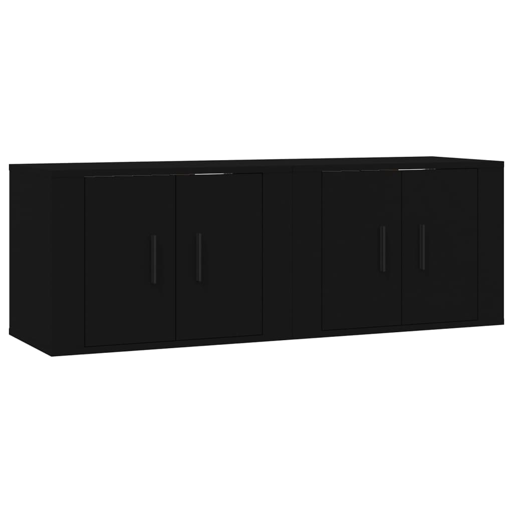 vidaXL Wall-mounted TV Cabinets 2 pcs Black 57x34.5x40 cm