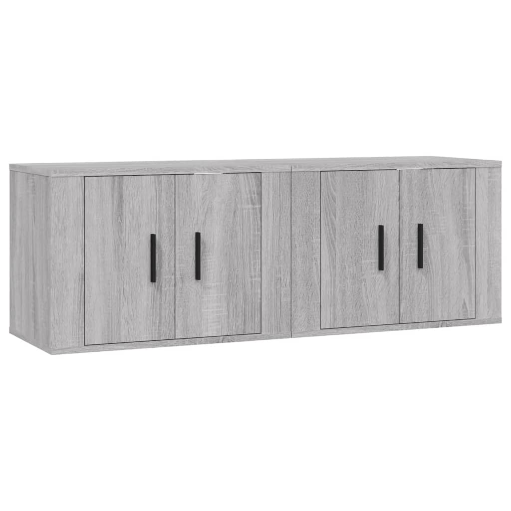 vidaXL Wall-mounted TV Cabinets 2 pcs Grey Sonoma 57x34.5x40 cm