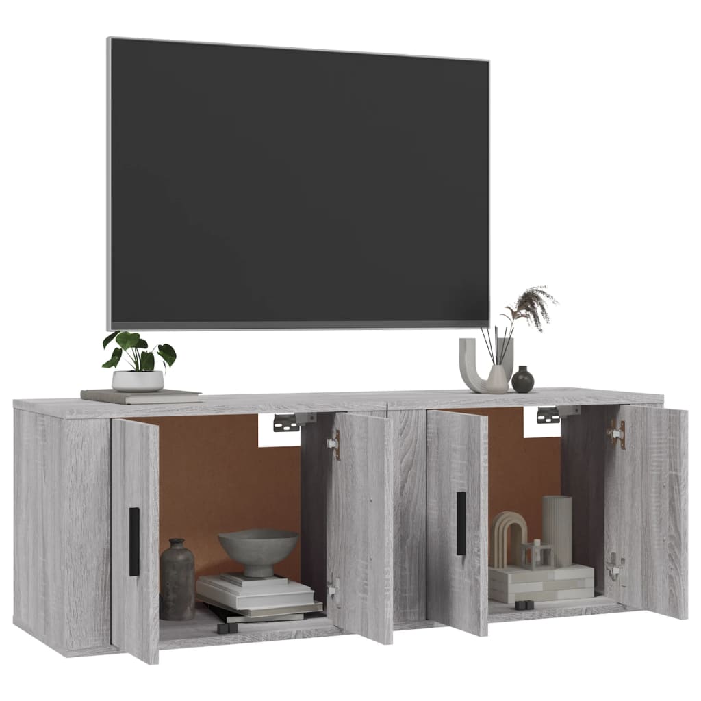 vidaXL Wall-mounted TV Cabinets 2 pcs Grey Sonoma 57x34.5x40 cm