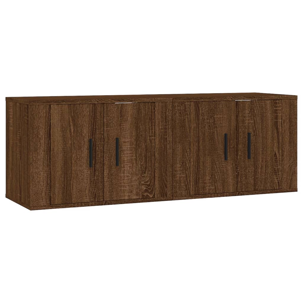 vidaXL Wall-mounted TV Cabinets 2 pcs Brown Oak 57x34.5x40 cm