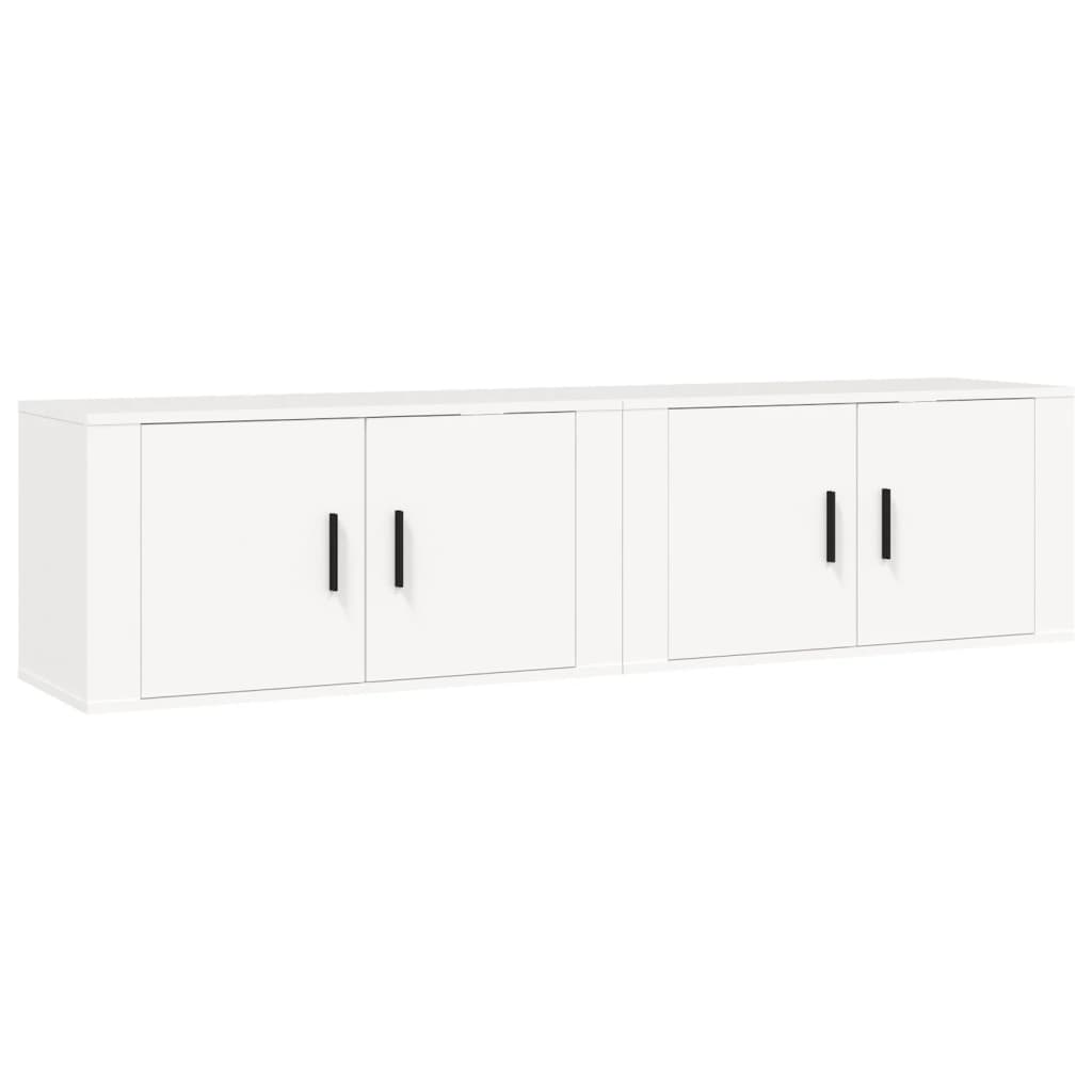 2 Piece Wall-mounted TV Cabinet Set White 80x34,5x40 cm