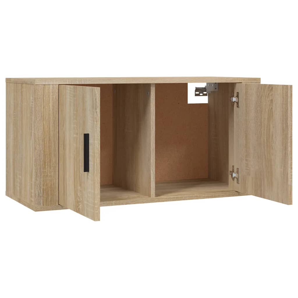 2 Piece Wall-mounted TV Cabinet Set Sonoma Oak 80x34,5x40 cm