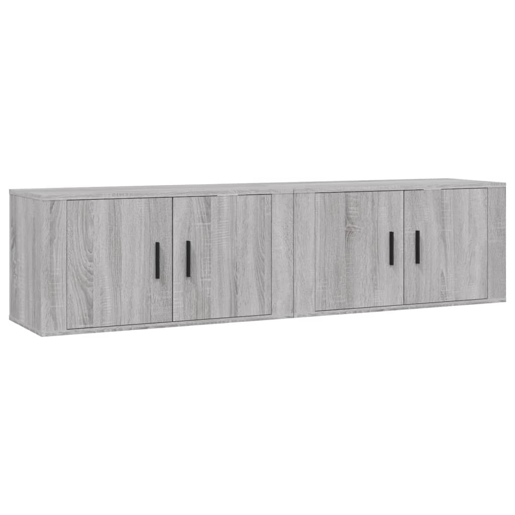 2 Piece Wall-mounted TV Cabinet Set Grey Sonoma 80x34,5x40 cm
