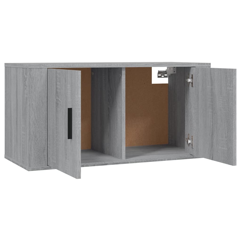 2 Piece Wall-mounted TV Cabinet Set Grey Sonoma 80x34,5x40 cm